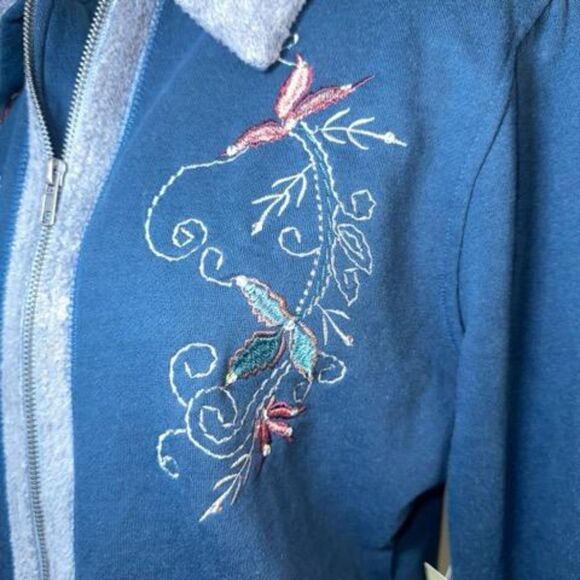 NWT Cripple Creek Blue Embroidered Fleece Jacket Size M - Picture 5 of 7